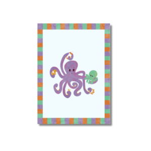 Een geboortekaartje met een octopus erop