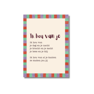 Kaart met gedicht Ik hou van je